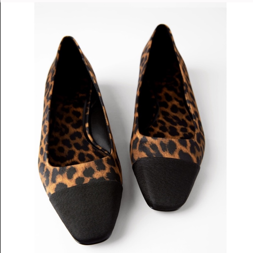 Zara Cap Toe animal print leopard flats